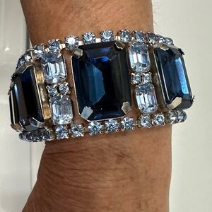 Vintage Blue Rhinestone Crystal Bracelet